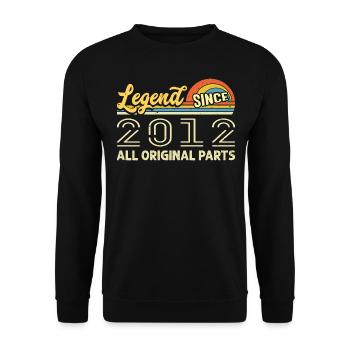 Legendary since 2012 Birthday 2012 Vintage 2012 - Unisex Sweatshirt - black - Front - Alina (178cm) & Michal (187cm)