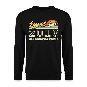 Legendary since 2016 Birthday 2016 Vintage 2016 - Unisex Sweatshirt - black - Front - Alina (178cm) & Michal (187cm)