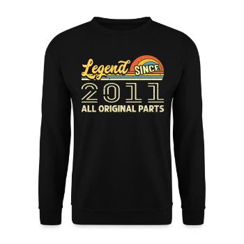 Légendaire depuis 2011 Anniversaire 2011 Millésime 2011 - Sweat-shirt Unisexe - noir - Devant - Alina (178cm) & Michal (187cm)