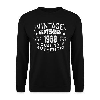 Legendary Since September 1968 Birthday September - Unisex Sweatshirt - black - Front - Alina (178cm) & Michal (187cm)
