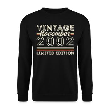 November 2002 Birthday Year November 2002 - Unisex Sweatshirt - black - Front - Alina (178cm) & Michal (187cm)