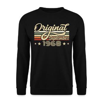 1968 Septembre Né Anniversaire Année de naissance 1968 - Sweat-shirt Unisexe - noir - Devant - Alina (178cm) & Michal (187cm)