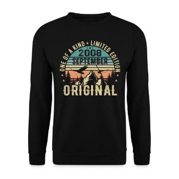 September 2008 Birthday - Legend since September - Unisex Sweatshirt - black - Front - Alina (178cm) & Michal (187cm)