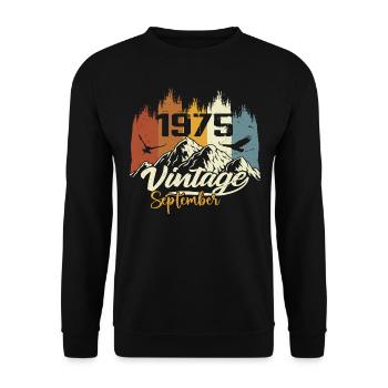 Legends Were Born In September 1975 Vintage 1975 - Unisex Pullover - Schwarz - Vorne - Alina (178cm) & Michal (187cm)
