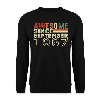 September 1967, birthday present September 1967 - Unisex Sweatshirt - black - Front - Alina (178cm) & Michal (187cm)