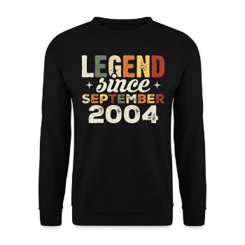 Legendary since September 2004 Birthday September - Unisex Sweatshirt - black - Front - Alina (178cm) & Michal (187cm)
