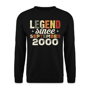 Legendary since September 2000 Birthday September - Unisex Sweatshirt - black - Front - Alina (178cm) & Michal (187cm)