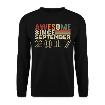 Septembre 2017, cadeau d'anniversaire septembre 2017 - Sweat-shirt Unisexe - noir - Devant - Alina (178cm) & Michal (187cm)