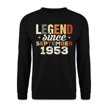 Légendaire depuis septembre 1953 anniversaire septembre - Sweat-shirt Unisexe - noir - Devant - Alina (178cm) & Michal (187cm)