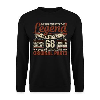 68 Jahre alt, Legenden 1956 Jahrgang 1956 Jubiläum - Unisex Pullover - Schwarz - Vorne - Alina (178cm) & Michal (187cm)