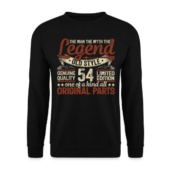 54 Jahre alt, Legenden 1970 Jahrgang 1970 Jubiläum - Unisex Pullover - Schwarz - Vorne - Alina (178cm) & Michal (187cm)