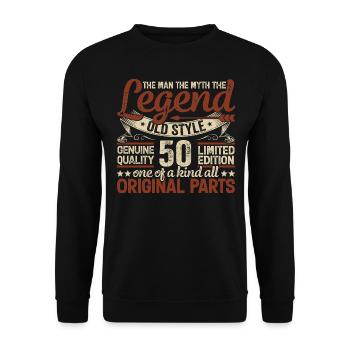 50 Jahre alt, Legenden 1974 Jahrgang 1974 Jubiläum - Unisex Pullover - Schwarz - Vorne - Alina (178cm) & Michal (187cm)