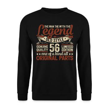 56 Jahre alt, Legenden 1968 Jahrgang 1968 Jubiläum - Unisex Pullover - Schwarz - Vorne - Alina (178cm) & Michal (187cm)
