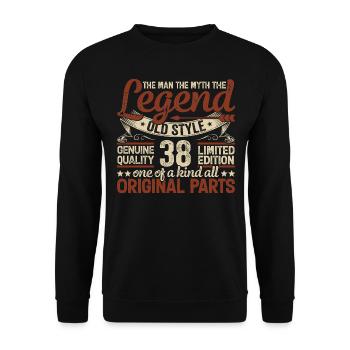 38 Jahre alt, Legenden 1986 Jahrgang 1986 Jubiläum - Unisex Pullover - Schwarz - Vorne - Alina (178cm) & Michal (187cm)