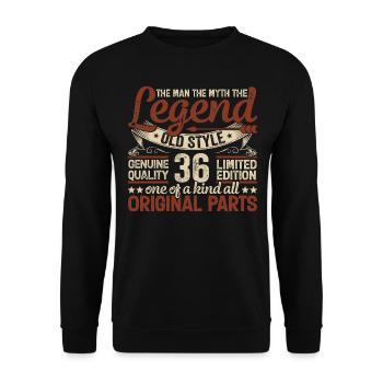 36 Jahre alt, Legenden 1988 Jahrgang 1988 Jubiläum - Unisex Pullover - Schwarz - Vorne - Alina (178cm) & Michal (187cm)