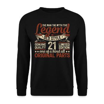 21 Jahre alt, Legenden 2003 Jahrgang 2003 Jubiläum - Unisex Pullover - Schwarz - Vorne - Alina (178cm) & Michal (187cm)