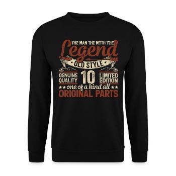 10 Jahre alt, Legenden 2014 Jahrgang 2014 Jubiläum - Unisex Pullover - Schwarz - Vorne - Alina (178cm) & Michal (187cm)