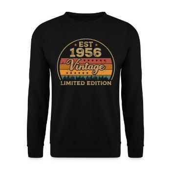 Legendary Since 1956 Birthday 1956 Vintage 1956 - Unisex Sweatshirt - black - Front - Alina (178cm) & Michal (187cm)
