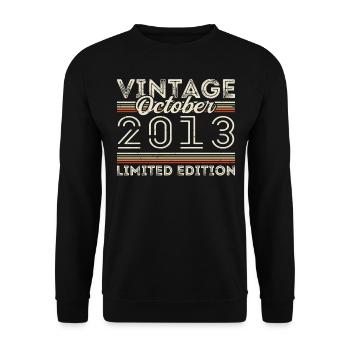Oktober 2013 Geburtstag Octobre 2013 Cadeau d’anniversaire - Sweat-shirt Unisexe - noir - Devant - Alina (178cm) & Michal (187cm)