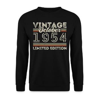 Octobre 1954 Geburtstag Octobre 1954 Cadeau d’anniversaire - Sweat-shirt Unisexe - noir - Devant - Alina (178cm) & Michal (187cm)