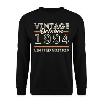 Octobre 1994 Geburtstag Octobre 1994 Cadeau d’anniversaire - Sweat-shirt Unisexe - noir - Devant - Alina (178cm) & Michal (187cm)