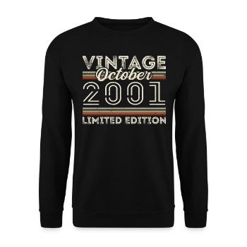 Oktober 2001 Geburtstag October 2001 Birthday Gift - Unisex Sweatshirt - black - Front - Alina (178cm) & Michal (187cm)