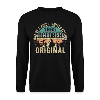 October 1965 Birthday Gift - October 1965 - Unisex Sweatshirt - black - Front - Alina (178cm) & Michal (187cm)