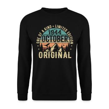 October 1944 Birthday Gift - October 1944 - Unisex Sweatshirt - black - Front - Alina (178cm) & Michal (187cm)