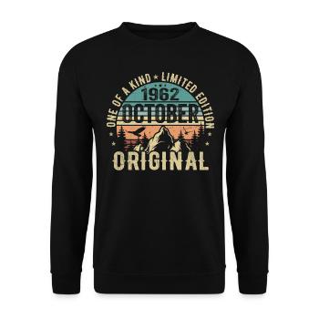 October 1962 Birthday Gift - October 1962 - Unisex Sweatshirt - black - Front - Alina (178cm) & Michal (187cm)