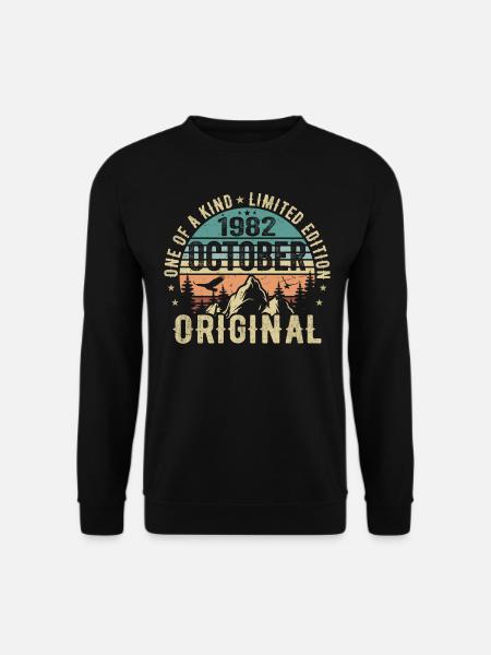 Oktober 1982 Geburtstagsgeschenk - Oktober 1982 - Unisex Pullover - Schwarz