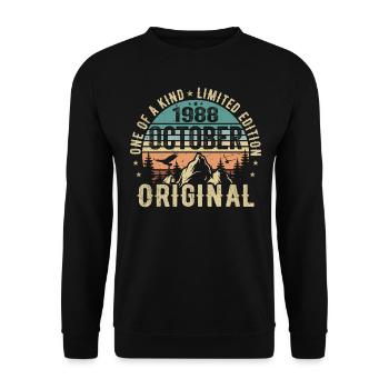 October 1988 Birthday Gift - October 1988 - Unisex Sweatshirt - black - Front - Alina (178cm) & Michal (187cm)
