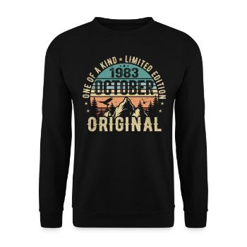 October 1983 Birthday Gift - October 1983 - Unisex Sweatshirt - black - Front - Alina (178cm) & Michal (187cm)