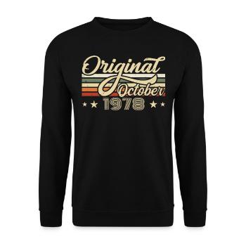 Octobre 1978 Anniversaire en Octobre - Octobre 1978 - Sweat-shirt Unisexe - noir - Devant - Alina (178cm) & Michal (187cm)