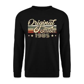 Octobre 1985 Anniversaire en Octobre - Octobre 1985 - Sweat-shirt Unisexe - noir - Devant - Alina (178cm) & Michal (187cm)