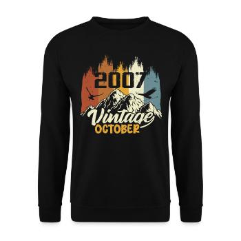 Born October 2007 - Birthday October 2007 - Unisex Sweatshirt - black - Front - Alina (178cm) & Michal (187cm)
