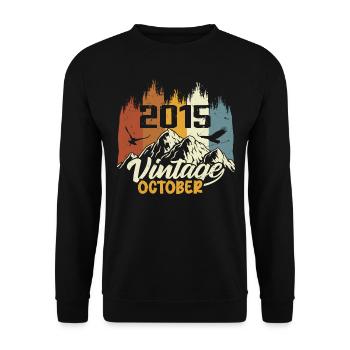 Né en octobre 2015 - Anniversaire octobre 2015 - Sweat-shirt Unisexe - noir - Devant - Alina (178cm) & Michal (187cm)