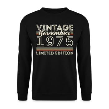 Né en novembre 1975 Anniversaire : novembre 1975 - Sweat-shirt Unisexe - noir - Devant - Alina (178cm) & Michal (187cm)