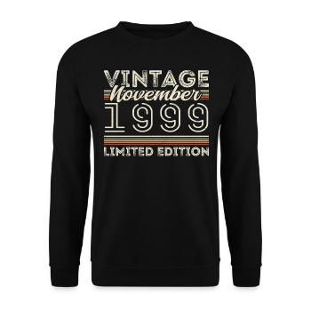 Vintage November 1999 Birthday November 1999 - Unisex Sweatshirt - black - Front - Alina (178cm) & Michal (187cm)