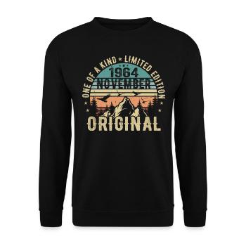 November 1964 Birthday Gift - November 1964 - Unisex Sweatshirt - black - Front - Alina (178cm) & Michal (187cm)