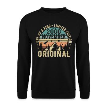 November 2000 Birthday Gift - November 2000 - Unisex Sweatshirt - black - Front - Alina (178cm) & Michal (187cm)