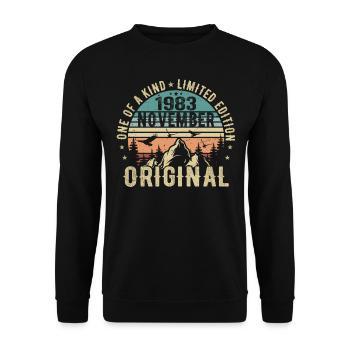 November 1983 Birthday Gift - November 1983 - Unisex Sweatshirt - black - Front - Alina (178cm) & Michal (187cm)