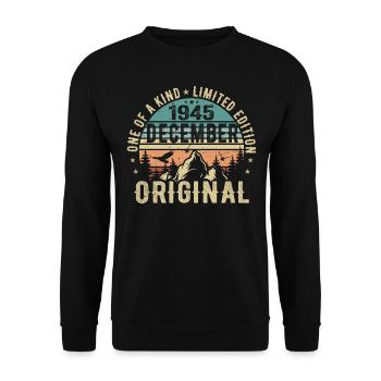 Legenden Geburtstag Dezember 1945 geboren Geschenk - Unisex Pullover - Schwarz - Vorne - Alina (178cm) & Michal (187cm)