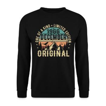 Legends Birthday December 1966 Born Gift - Unisex Sweatshirt - black - Front - Alina (178cm) & Michal (187cm)