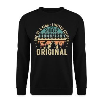 Legends Birthday December 2002 Born Gift - Unisex Sweatshirt - black - Front - Alina (178cm) & Michal (187cm)