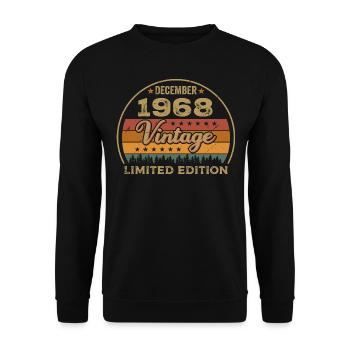 Birthday December 1968 Gift December 1968 - Unisex Sweatshirt - black - Front - Alina (178cm) & Michal (187cm)