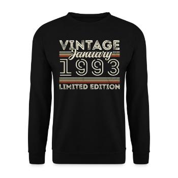 Janvier 1993 Né en 1993 - Date de naissance Janvier 1993 - Sweat-shirt Unisexe - noir - Devant - Alina (178cm) & Michal (187cm)