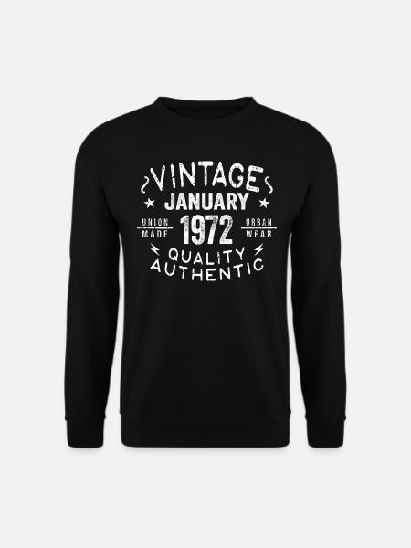 Geburtstagsgeschenk 1972 - geboren im Januar 1972 - Unisex Pullover - Schwarz