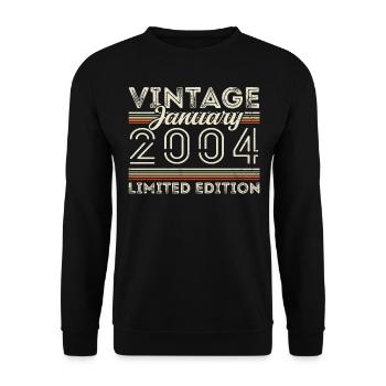 Janvier 2004 Millésime 2004 - Anniversaire Janvier 2004 - Sweat-shirt Unisexe - noir - Devant - Alina (178cm) & Michal (187cm)