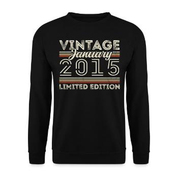 January 2015 Vintage 2015 - Birthday January 2015 - Unisex Sweatshirt - black - Front - Alina (178cm) & Michal (187cm)
