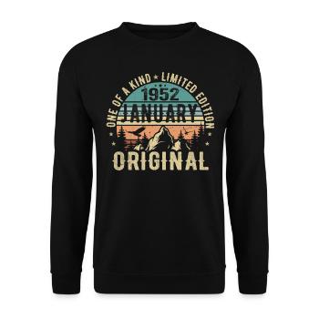 Birthday Gift January 1952 - January 1952 - Unisex Sweatshirt - black - Front - Alina (178cm) & Michal (187cm)